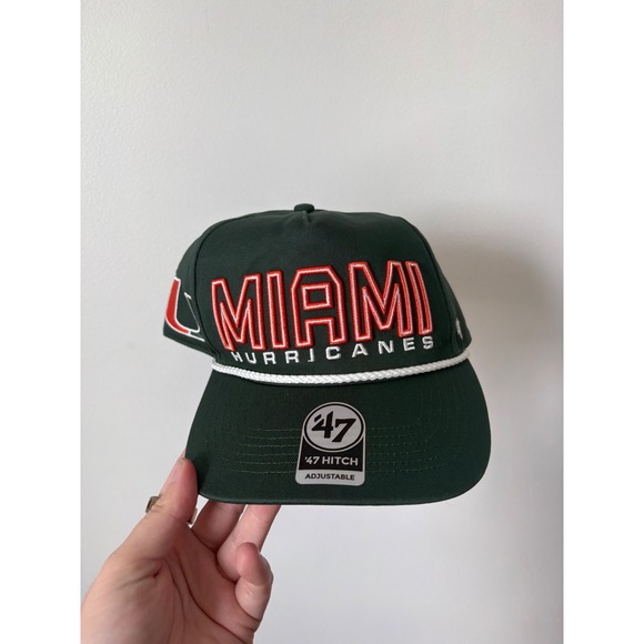 Hollister 47 Brand University of Miami Hurricanes Graphic Hat Green – One Size - Picture 2 of 5